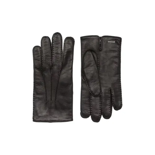Ermenegildo Zegna Козья кожа, кашемир, металлические перчатки мужские