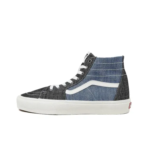 Vans SK8 HI Tapered Износостойкий и Легкий Высокий Топ Скейтборд Кроссовки Унисекс Синий Белый Черный