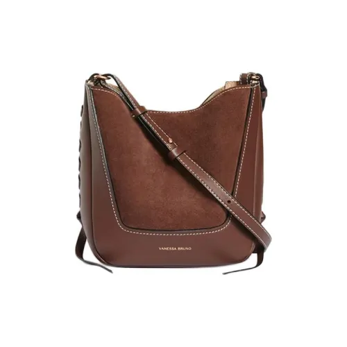 Vanessa Bruno Телячья кожа Ведрообразная сумка Сумка через плечо Маленькая Женская Каштановая