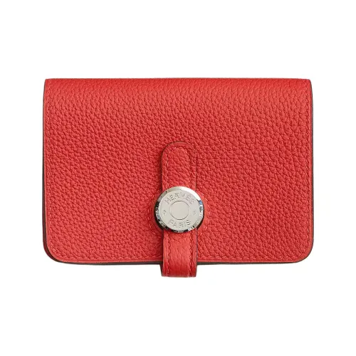 HERMES Dogon Кошелек из коровьей кожи Togo держатель для карт женский 93 оранжевый