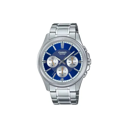 CASIO Кварцевый механизм нержавеющая сталь ремешок мужские часы синий циферблат