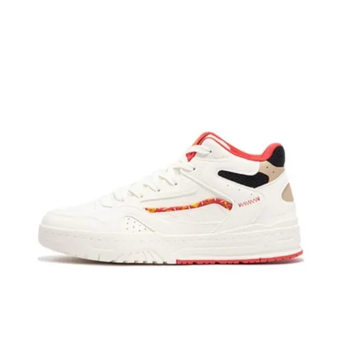 361° Slip Резистентный к истиранию Высокий топ Скейтборд Кроссовки Мужские Белый Красный