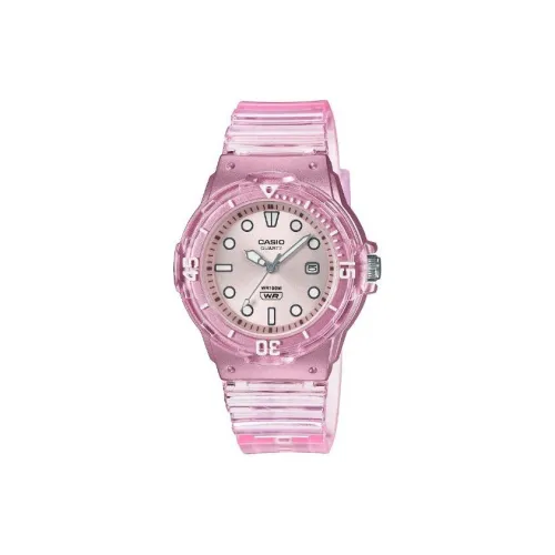 CASIO Кварцевый механизм Смольный ремешок Часы унисекс Розовый циферблат