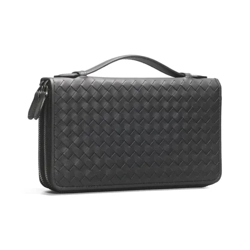 CMLZIUA Клатч из крупнозернистой текстуры коровьей кожи стандартный унисекс черный