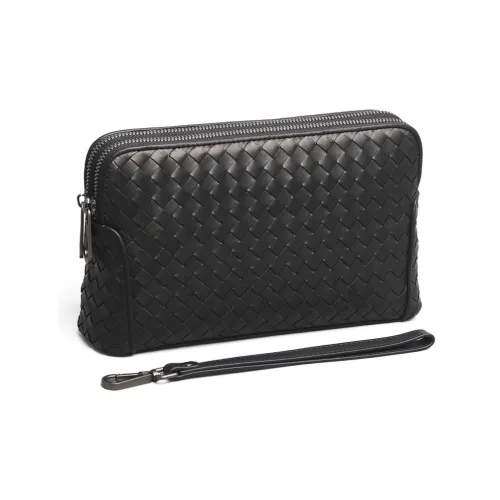 CMLZIUA Клатч из крупнозернистой текстуры коровьей кожи стандартный унисекс черный