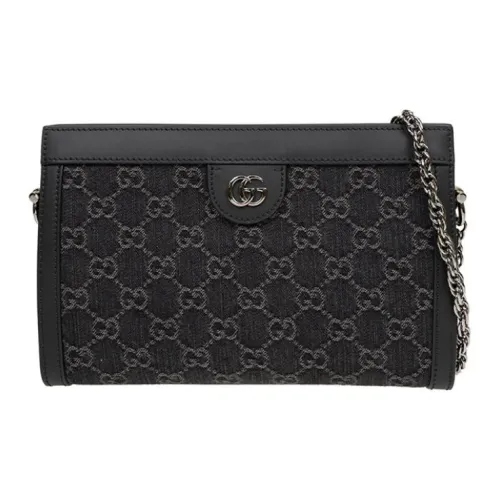 GUCCI Ophidia Denim Crossbody Bag Shoulder Bag Women's Black Gray GUCCI Ophidia Деним Сумка через плечо Сумка на плечо Женская Черный и Серый