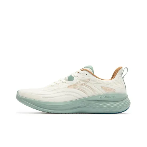 361° Амортизация Износостойкие Низкие Беговые Кроссовки Мужские Белые Зеленые