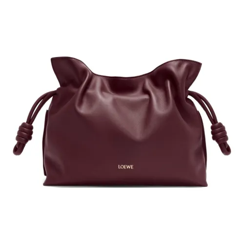 LOEWE Flamenco Nappa Коровья кожа Одно плечо Через плечо Клатч Женский Темно-бордовый