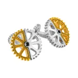 Золотой + Серебряный Веселье puzzle gear Запонки