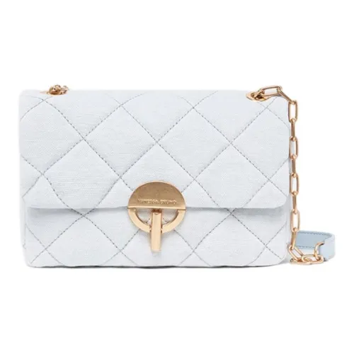 Vanessa Bruno Linen Half Moon Bag Shoulder Bag Women's Aqua Green Vanessa Bruno Льняная сумка-полумесяц сумка через плечо женская аква-зеленый