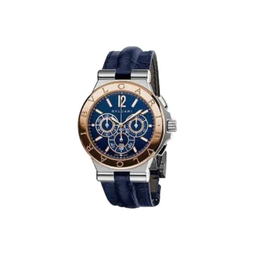 BVLGARI Watch Автоматический Механический Механизм Кожаный Ремешок 42 мм Синий Циферблат Унисекс