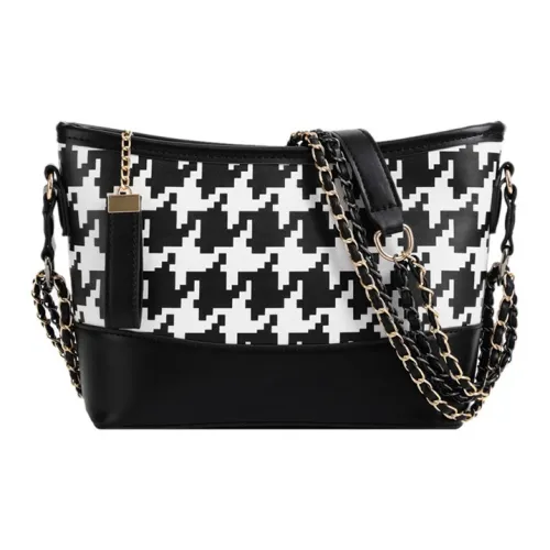 JANE KLAIN Сумка через плечо из синтетической кожи унисекс с принтом "гусиная лапка" зебра леопард