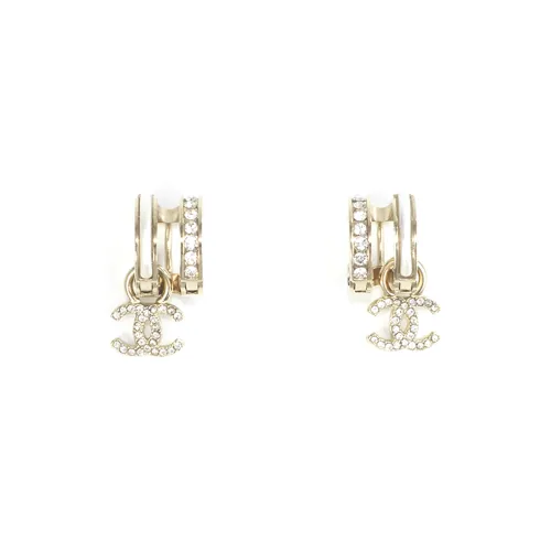 Серьги CHANEL Золото/Жемчужно-белый Женские