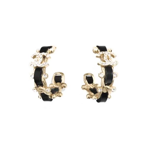 Серьги CHANEL Золото/Черный Женские