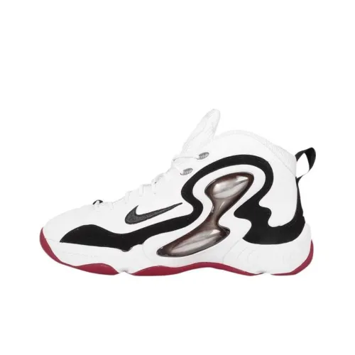 nike Zoom Hawk Flight Амортизация Износостойкий MID Топ Винтажные баскетбольные кроссовки Унисекс Белый черный красный