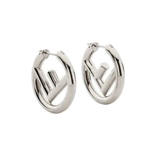 FENDI Металлические серьги, серебряные, унисекс