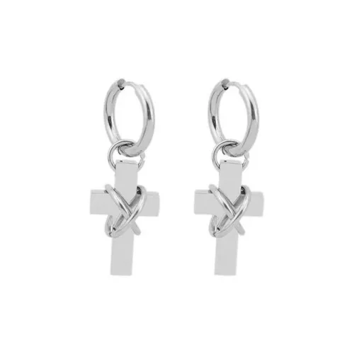 FOREVER MELODY Серьги из титанового стального сплава унисекс серебряный