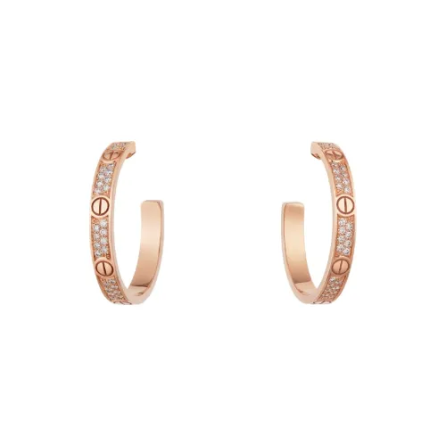 Cartier Серьги LOVE Розовое Золото, Бриллиант
