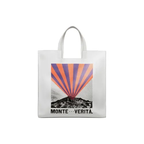 BALLY Телячья кожа Тоут Сумка Сумка для покупок Сумка Мужская Белый и Фиолетовый