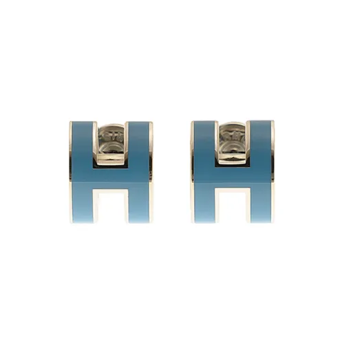 HERMES POP H Collection Металлические Серьги Синие Женские