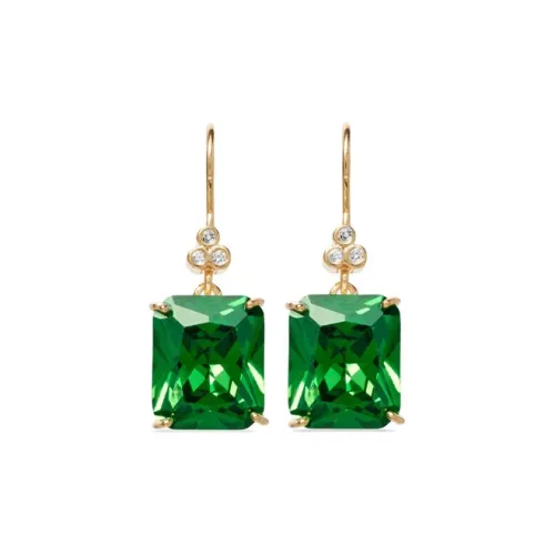 Roxanne Assoulin Brass Gold Plated Серьги с кубическим цирконием Женские Зеленый