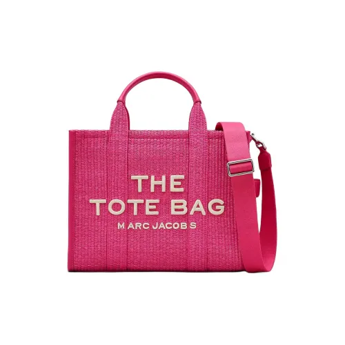 MARC JACOBS Солома Тоут Сумка Сумка для покупок Сумка на плечо Сумка среднего размера Женская Ярко-розовая