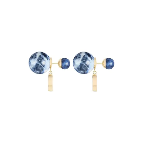 DIOR Металлические серьги синие женские