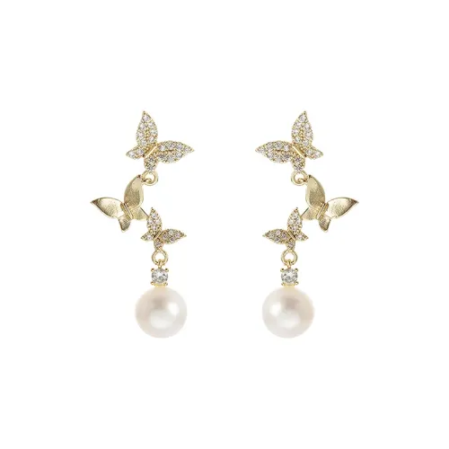 VERENA REINE Серебро S925 Циркон Жемчужные серьги для женщин