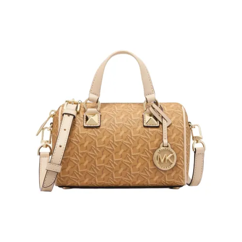 MICHAEL KORS Grayson Искусственная кожа Бостон Сумка Сумка Сумка через плечо Сумка через плечо Маленькая Женская Арахисовый