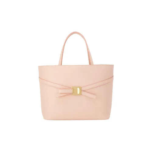 Ferragamo Vara Кожа Тоут Сумка Сумка для покупок Сумка Маленькая Женская Светло-розовая Красная