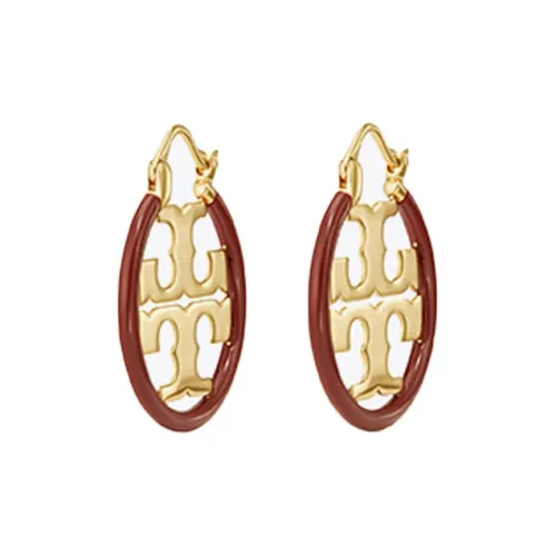 Tory Burch Серьги из бронзы Коричневые Женские