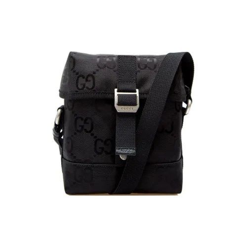 GUCCI Off The Grid Кожа Переработанный Нейлон Курьерская Сумка Сумка через плечо Мужская Черная