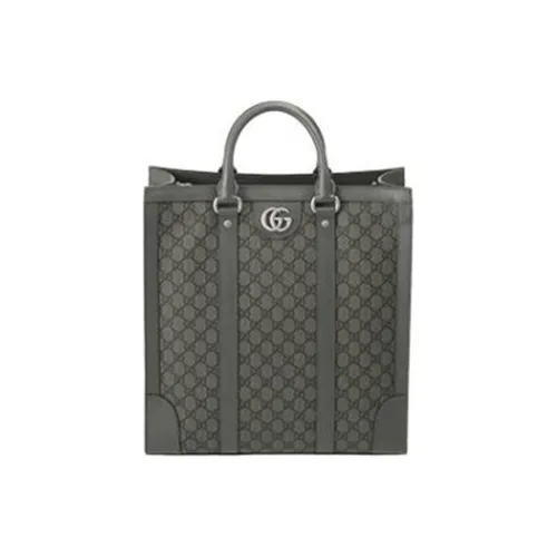 GUCCI Ophidia Холст и Кожаная Сумка-Тот Сумка для покупок Сумка среднего размера Мужская Серый