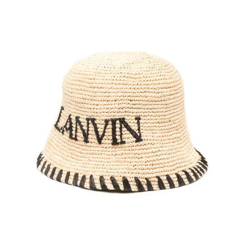 Lanvin Raffia Bucket Hats Women's Beige