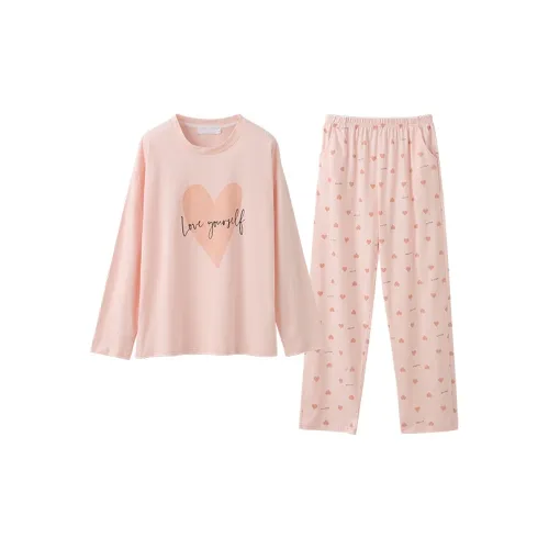 Huggy Kissy Пижамный комплект Женские Светлый Лотосовый корень Пудра
