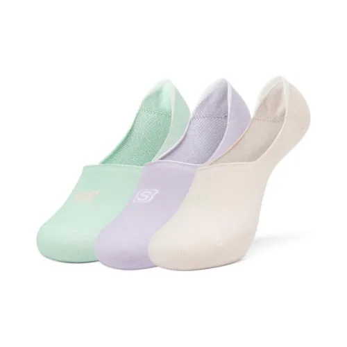Skechers 3 шт Туманный зеленый/Орхидейно-фиолетовый/Рудно-розовый/0415 Унисекс No Show Носки