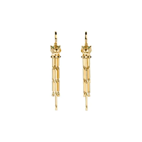 Cartier Серьги Panthère De Cartier Желтое Золото, Бриллианты, Гранат-цаворит, Оникс