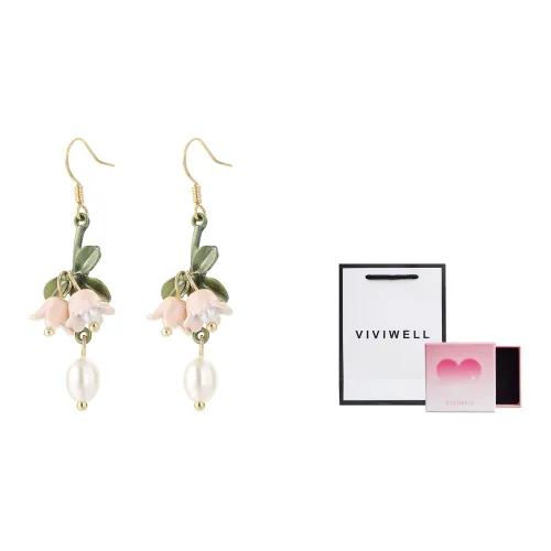 VIVIWELL Медные Серьги Ландыш HOOP Серьги Женские