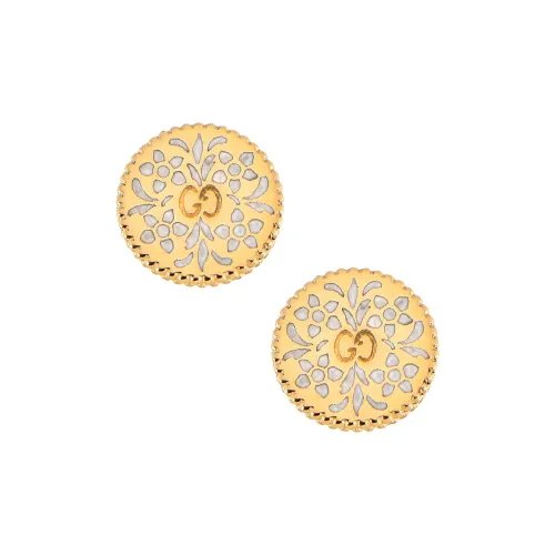 GUCCI 18К золото эмаль серьги женские золото