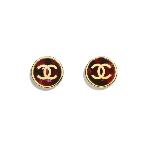 CHANEL Металлические Серьги Золотые и Розовые Женские
