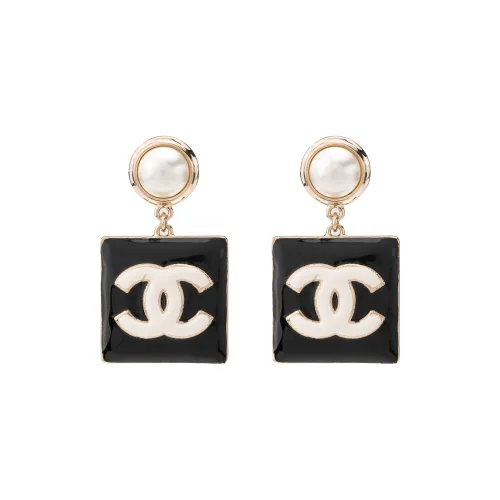 CHANEL Металлические серьги черного цвета для женщин