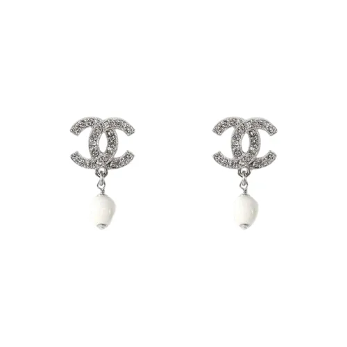CHANEL Серьги Белый/Серебристый Женские