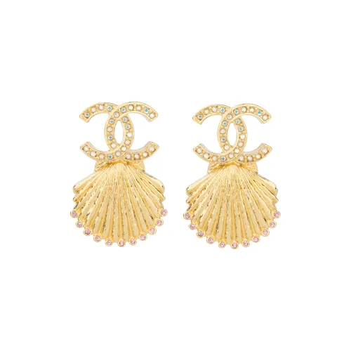 CHANEL Металлические Серьги Золотые Женские