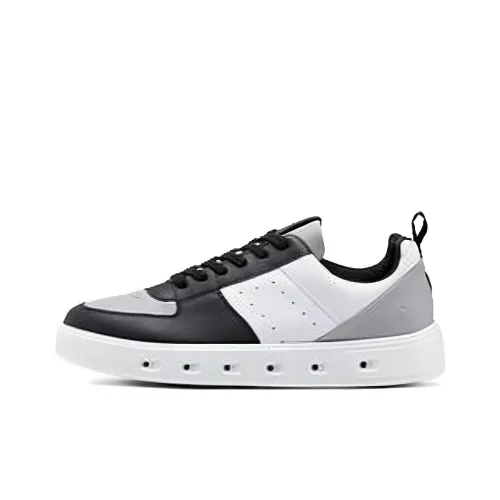 Ecco Street 720 Series Устойчивые к истиранию Низкие Кроссовки для скейтбординга Мужские Белый Черный