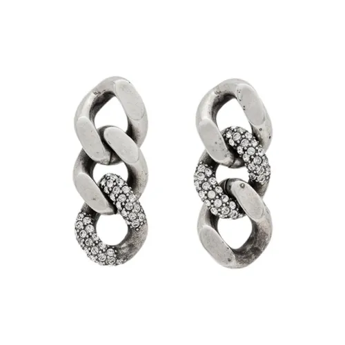 SAINT LAURENT Серебристые серьги из бронзы Унисекс