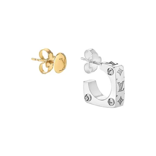 LOUIS VUITTON Monogram Bold Металлические Серьги Унисекс