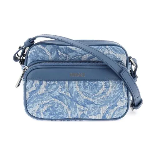 VERSACE Полиамид Смесь Сумка через плечо Мужская Светло-синяя