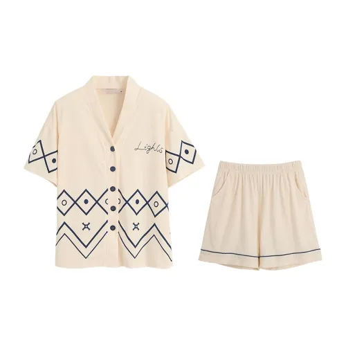 Huggy Kissy Пижамный комплект Женский Ванильный Желтый