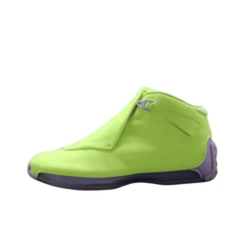 OVO совместный бренд x Jordan Air Джордан 18 Volt PE Устойчивый к абразиву MID Топ Винтажные баскетбольные кроссовки Мужской Зеленый