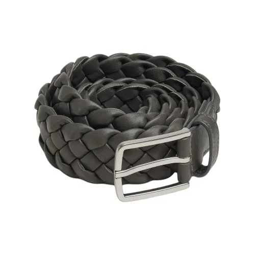 Bottega Veneta Однотонный дизайн кожа ремни мужской черный ширина 3 см